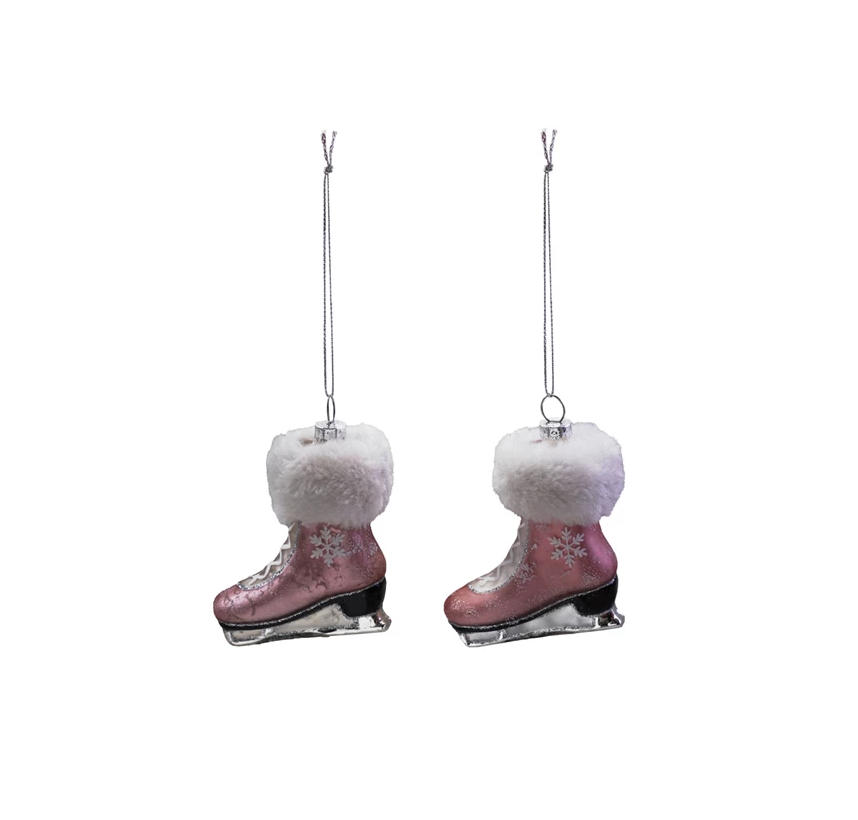 Glass Ice Skate Ornament
