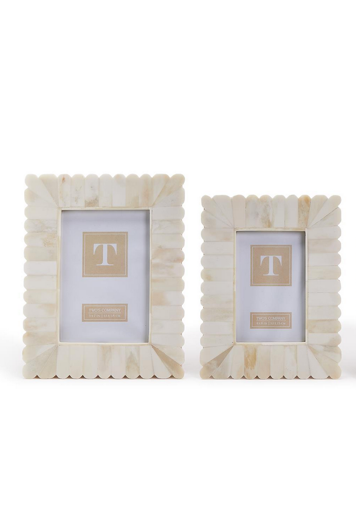 5x7 Scalloped Bone Frame