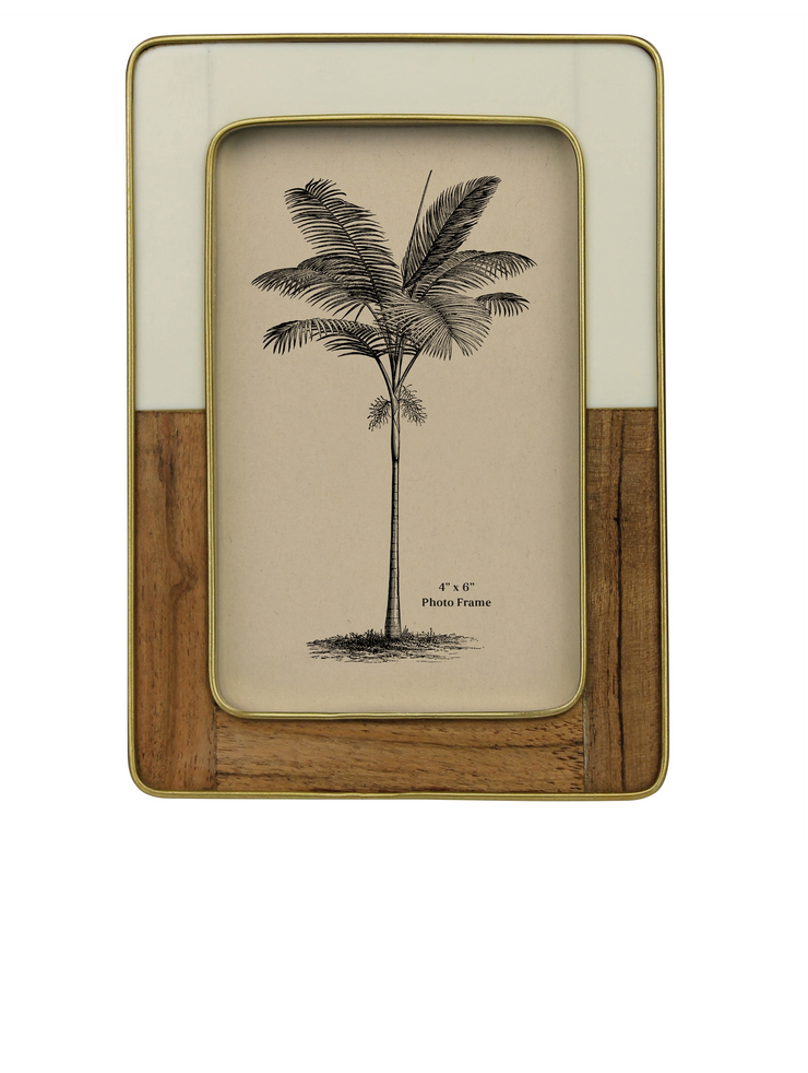 Teak &amp; Ivory 4x6" Frame