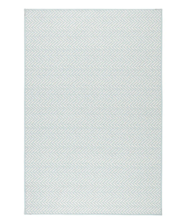 Herringbone Swedish Blue Washable Rug 2x3