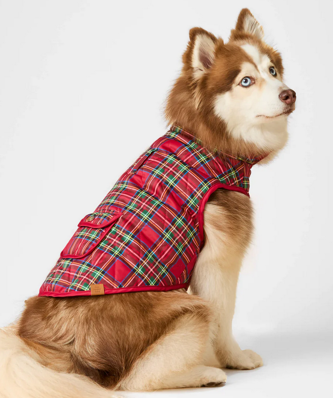 Plaid Reversible Dog Jacket