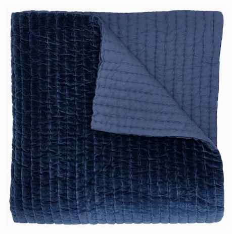 Velvet Indigo Queen Coverlet