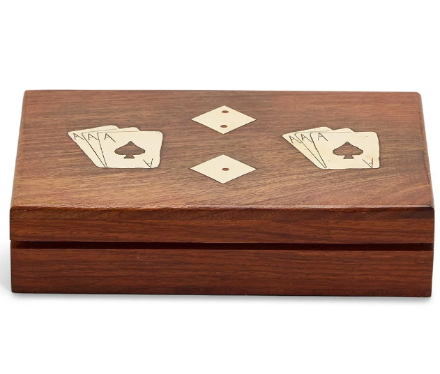 Wood Dice and Card Set