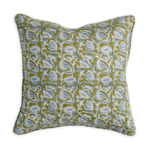 Marbella Moss Azure Pillow