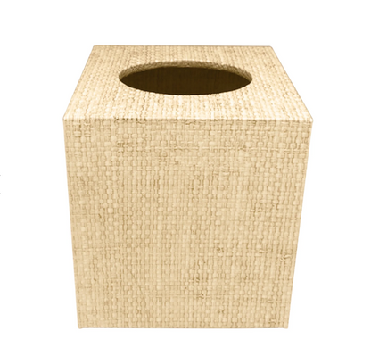 Sand Grasscloth Tissue Box