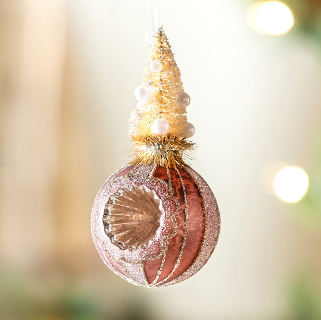 Rose Frosted Tree Ornament