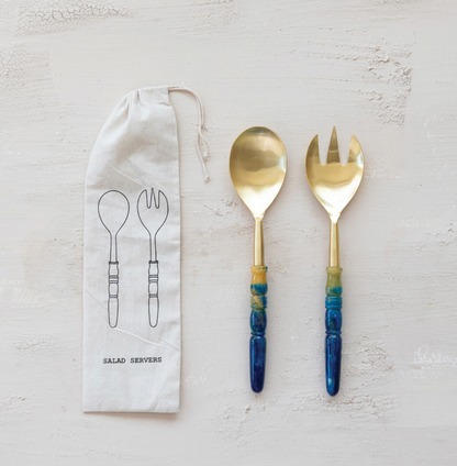 Blue Ombre Salad Servers