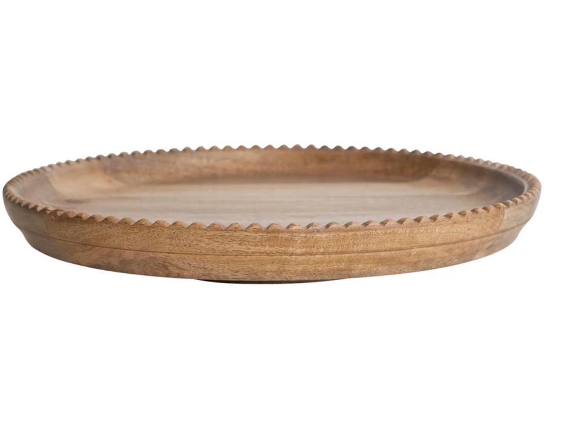 Wood Scalloped Edge Lazy Susan