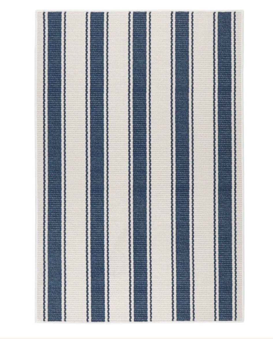 Blue Awning Stripe Washable 2x3