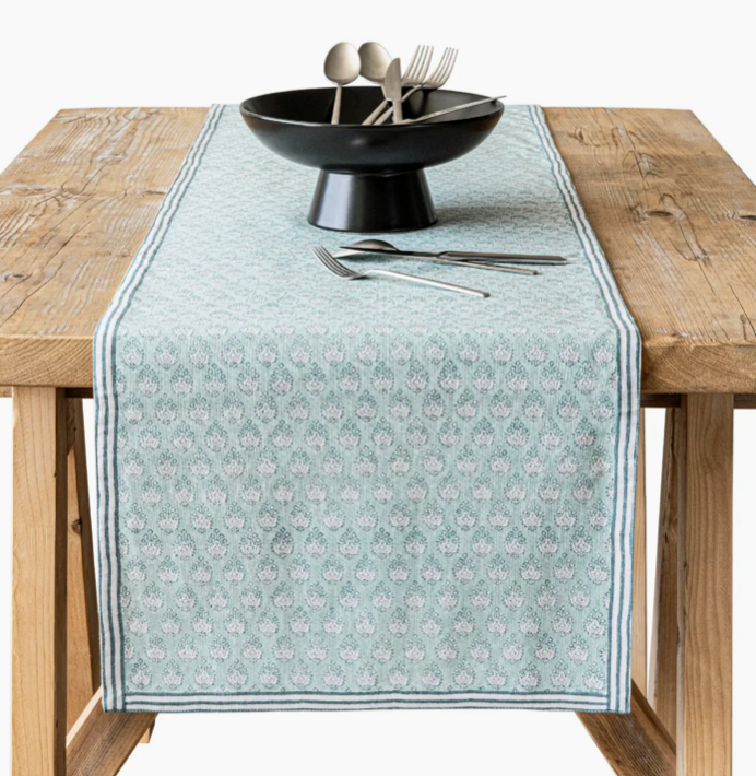 Hand Blocked Table Runner 18x90&quot;