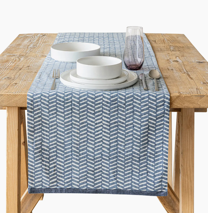 Hand Blocked Table Runner 18x90&quot;
