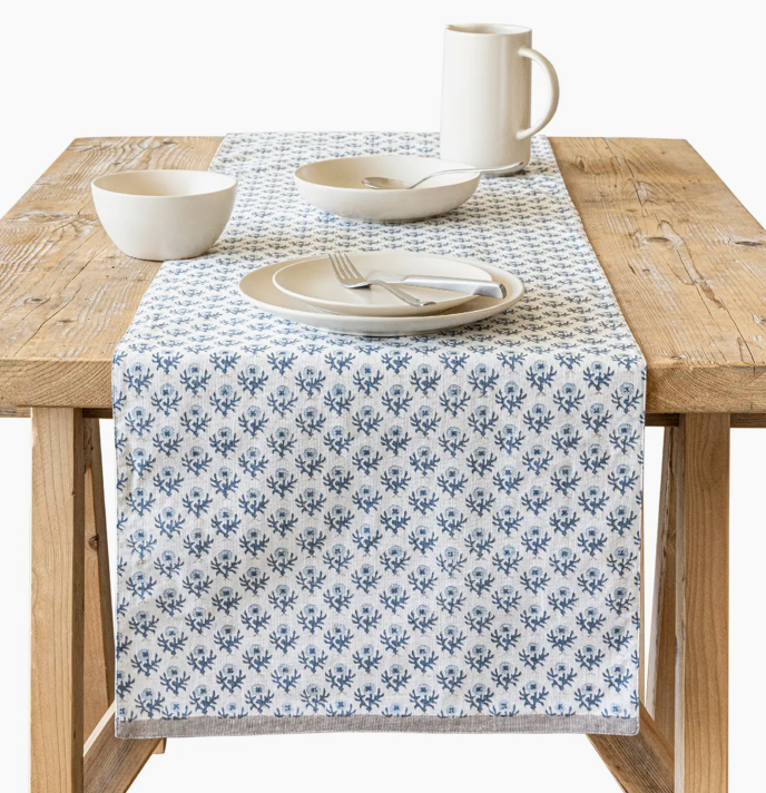 Hand Blocked Table Runner 18x90&quot;