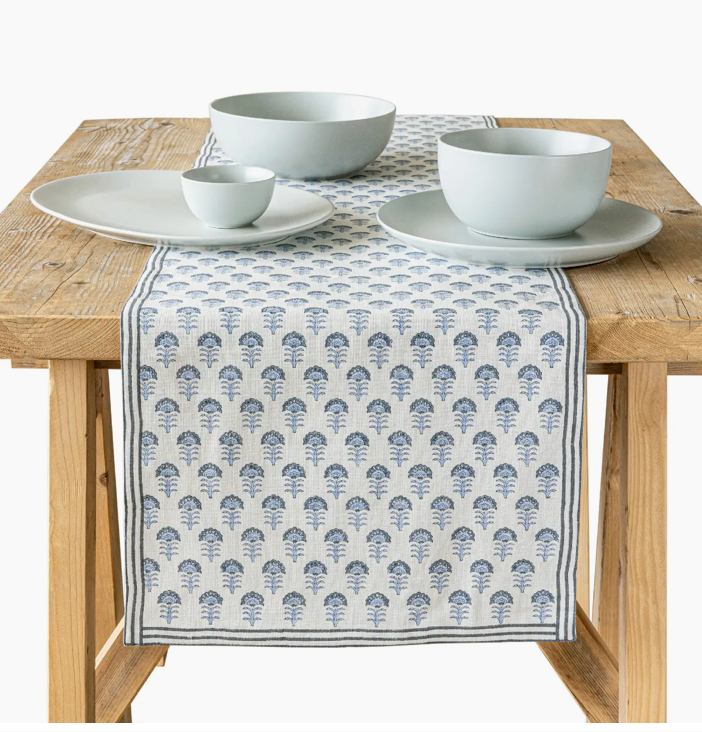 Hand Blocked Table Runner 18x90&quot;