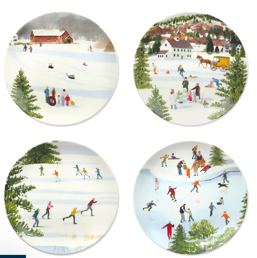 Ski Wonderland Plate Set of Four