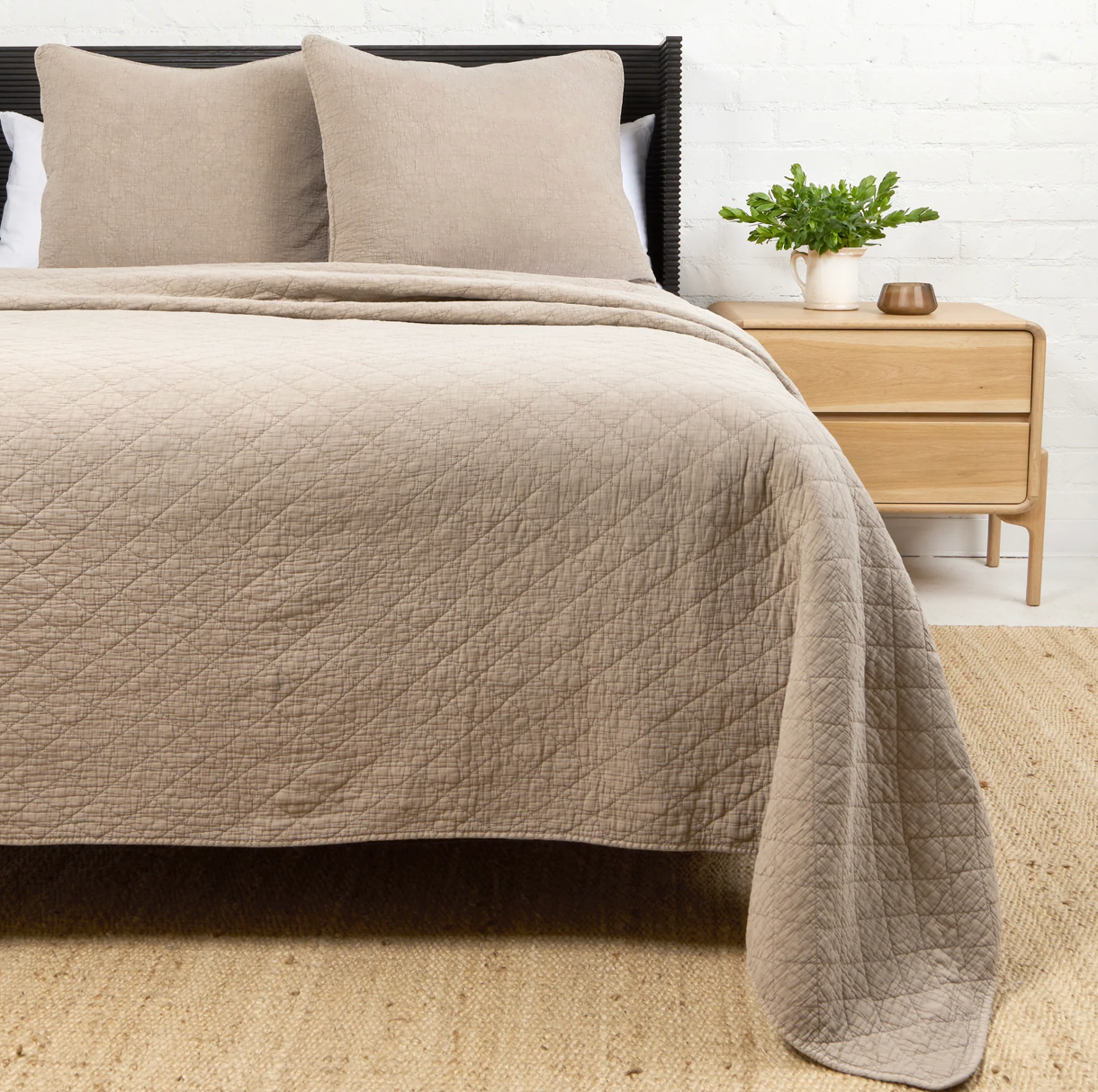 Taupe Huntington Queen Coverlet