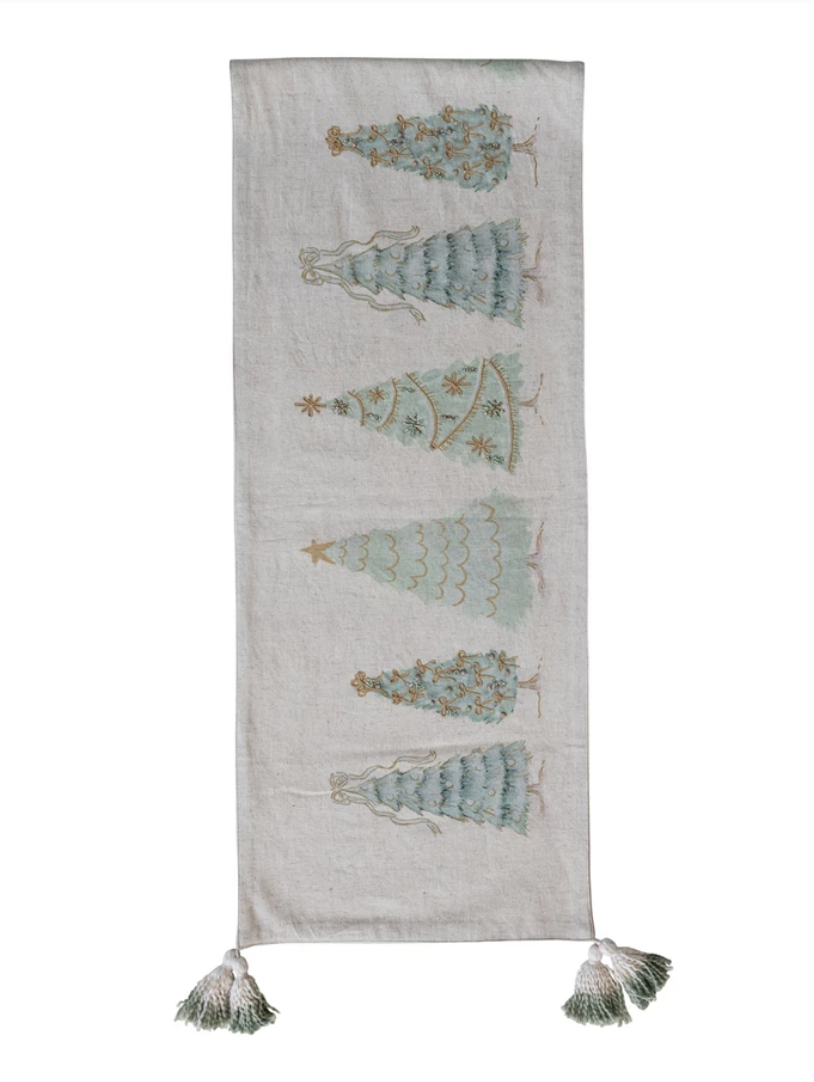 Embroidered Tree Table Runner