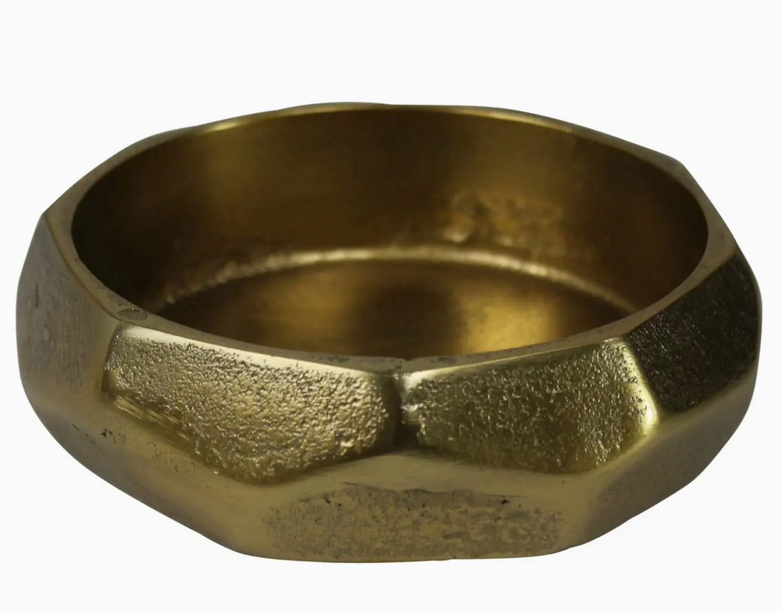 Brass Faceted Pillar Holder