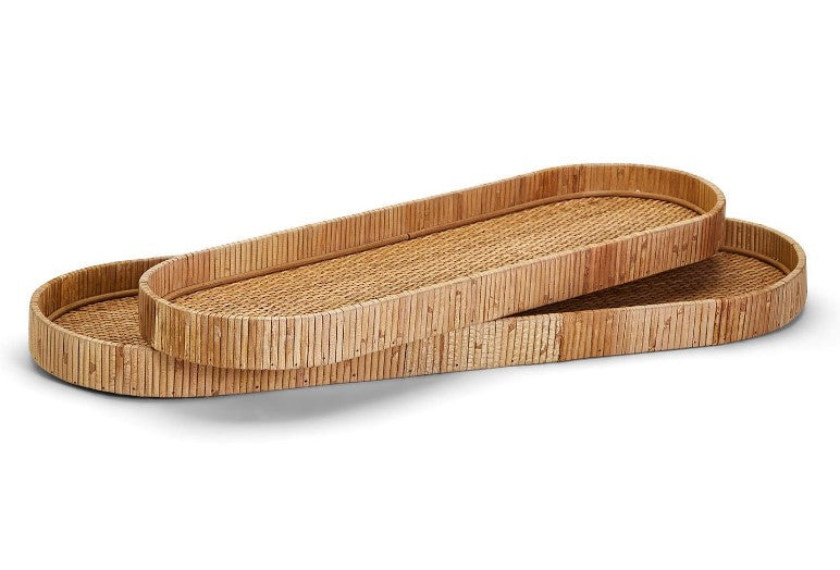 Small Oval Rattan Tray