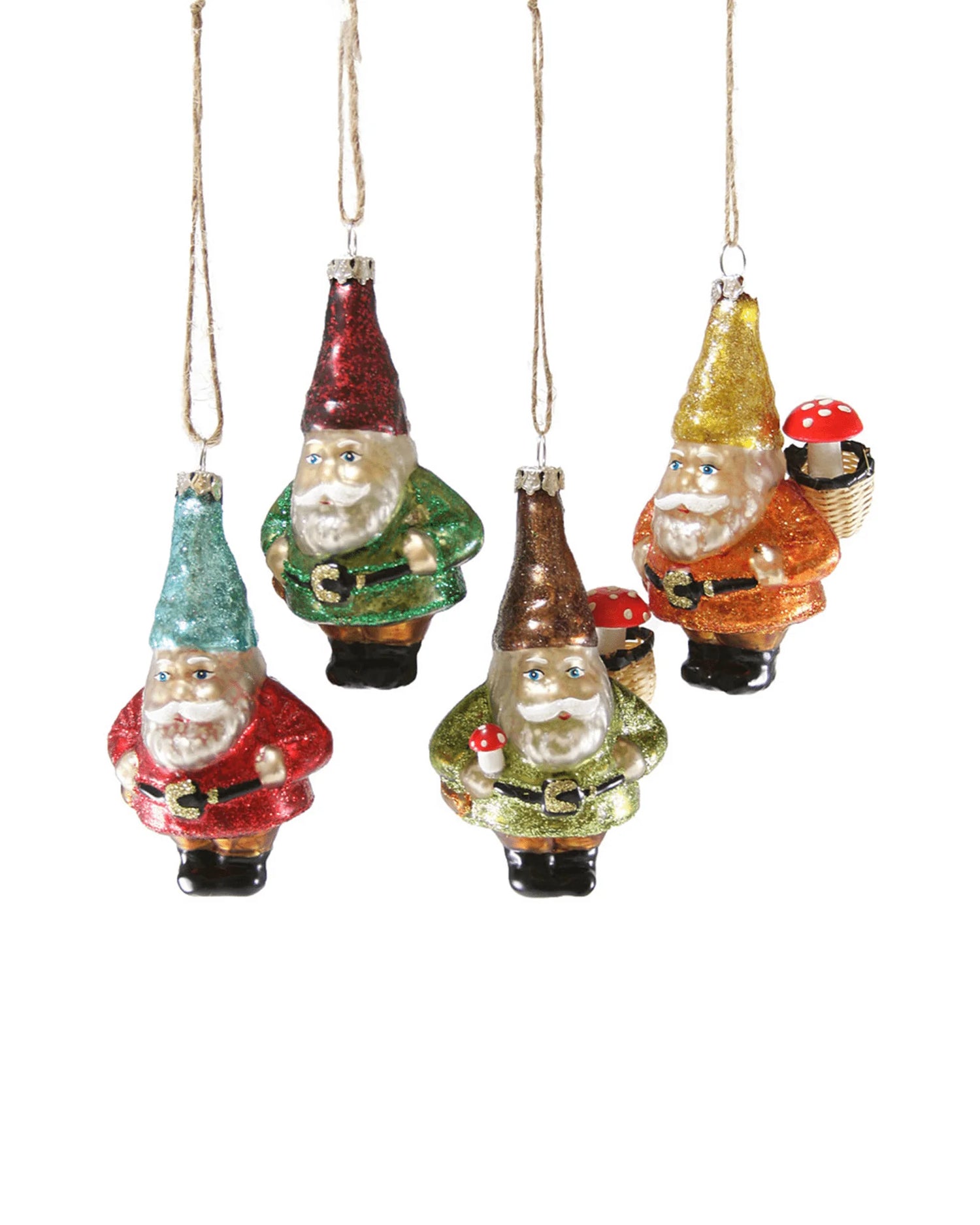 Glass Gnome Ornaments