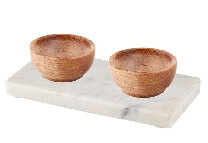 Small Bowls with White Marble Tray