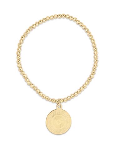 Classic Gold Bead Bracelet with Athena Charm