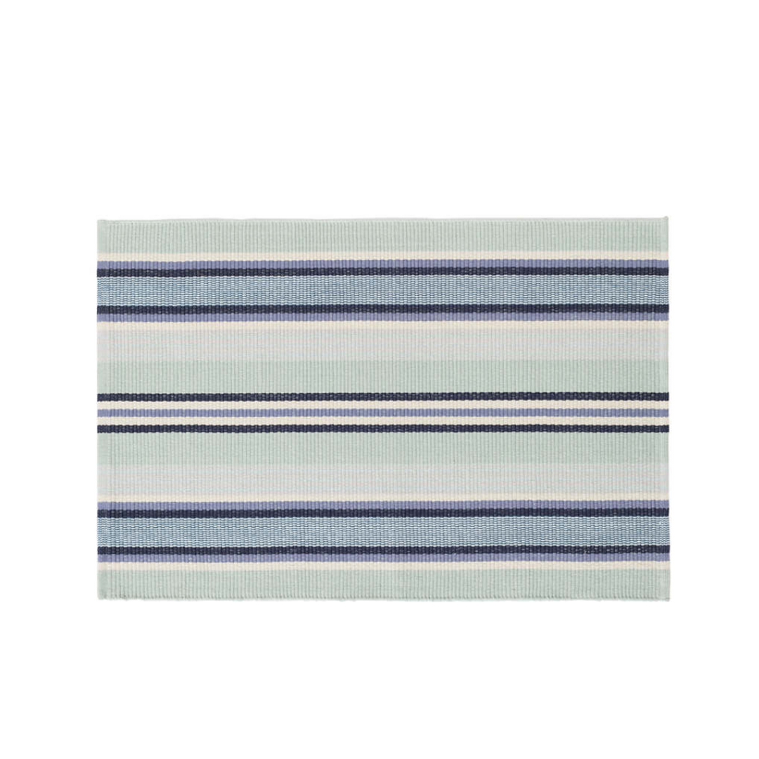 Barbados Green and Blue Striped Rug
