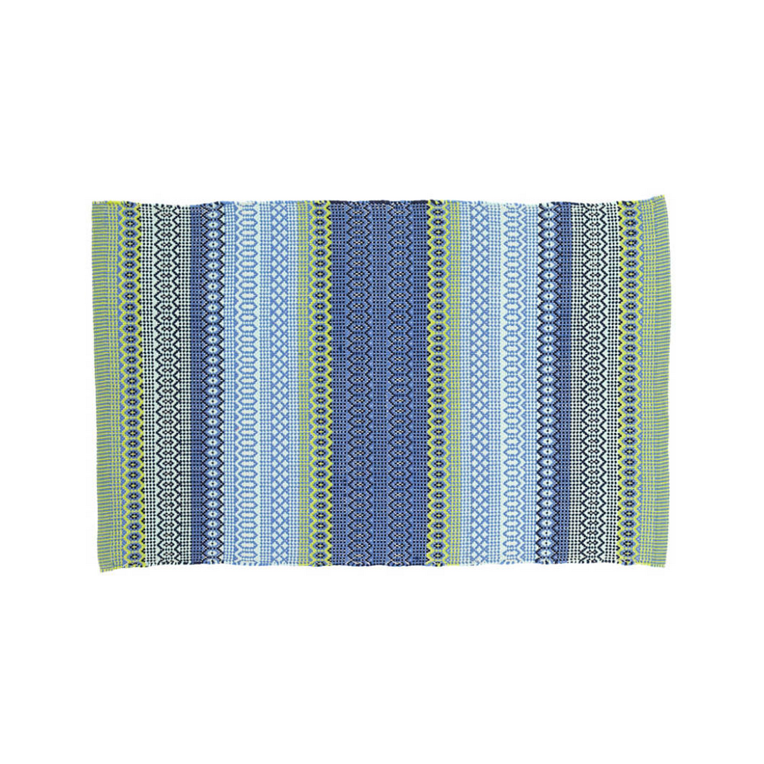 Fiesta Blue and Green Striped Rug