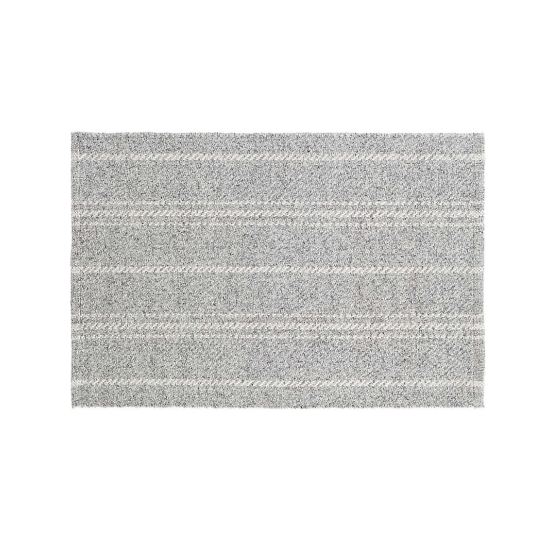 Melange Grey &amp; Ivory Striped Rug