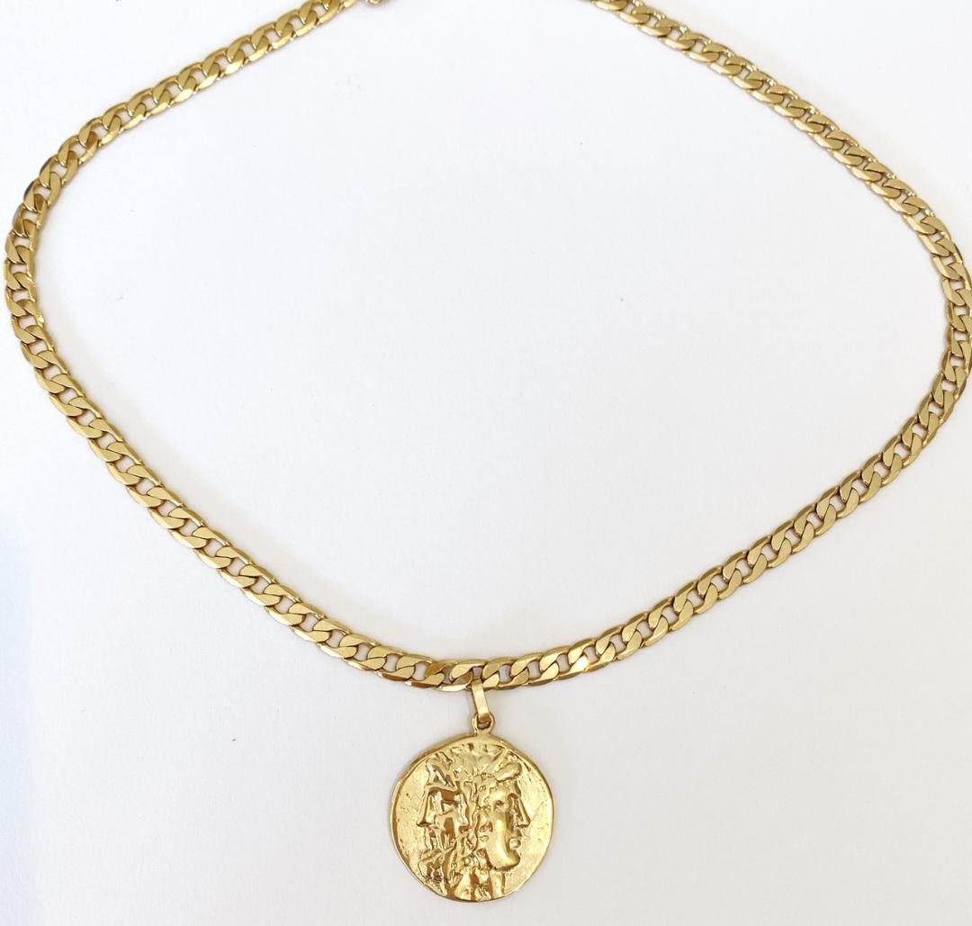 Newport Chain with Engraved Roman Coin