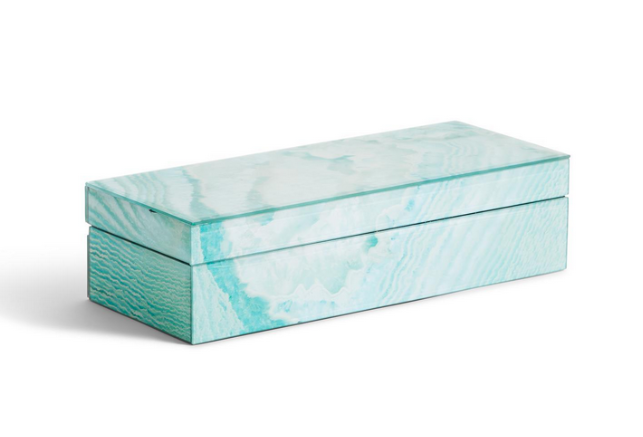 Geode Turquoise Hinged Glass Box