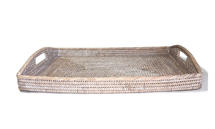 Large Rattan Rectangular Tray