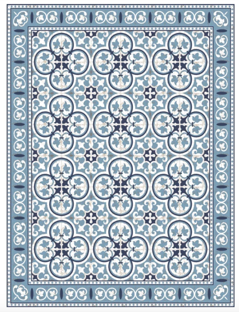 Chilewich Blue Mosaic Indoor/Outdoor Floormat Runner – Waterleaf Home