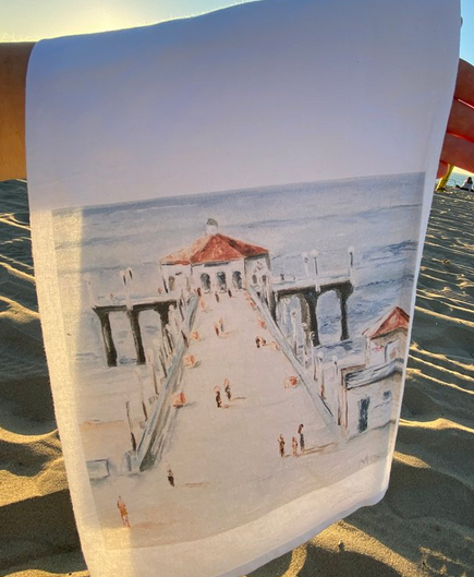Manhattan Beach Tea Towel